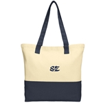 SES452<br>Colorblock Cotton Tote (Logo Only)